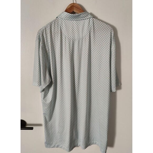 Peter Millar Polo Mens Large Blue Skull Print AOP Summer Comfort Stretch Flex - Picture 3 of 7